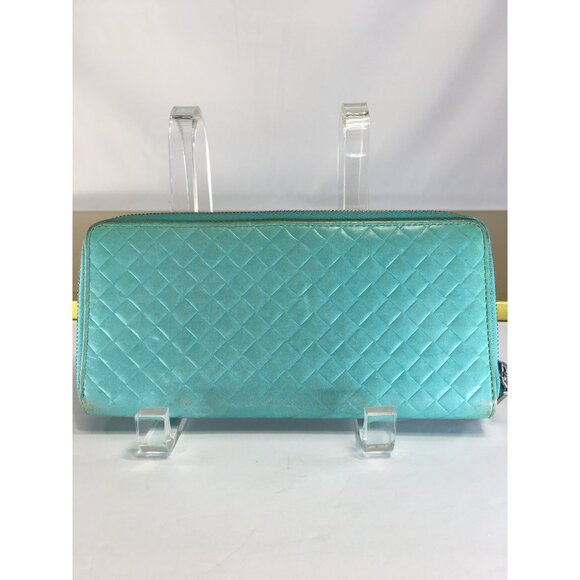 Hobo The Original Bi-fold Long Wallet Quilted Patent Leather Mint Green Zip - Picture 4 of 16